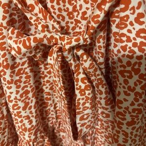 LOFT Orange and Cream Patterned Dress FALL THANKSGIVING EUC